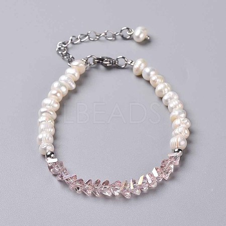 Glass Beaded Bracelets BJEW-JB04241-02-1