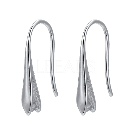Rhodium Plated 925 Sterling Silver Earring Hooks X-STER-K168-116P-1