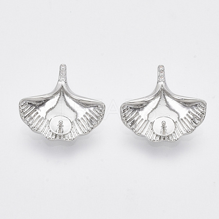 Brass Micro Pave Clear Cubic Zirconia Peg Bails Charms KK-T054-21P-NF-1