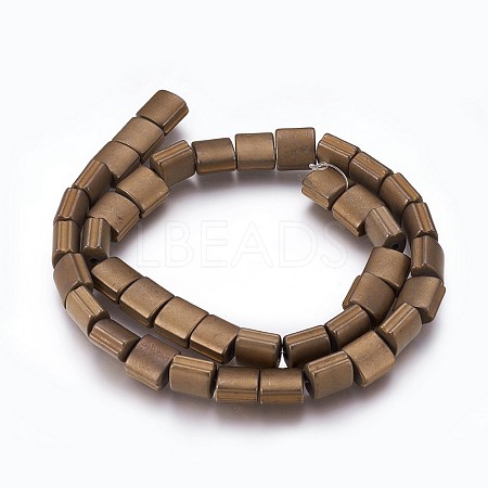 Electroplated Non-magnetic Synthetic Hematite Beads Strands G-P392-U06-1
