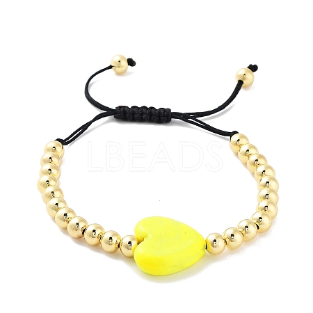 Handmade Lampwork Heart Bracelets BJEW-Q338-01B-1