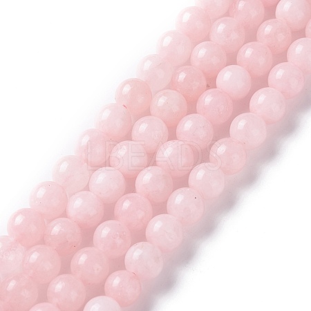 Natural White Jade Imitation Pink Opal Beads Strands G-I299-F05-6mm-1