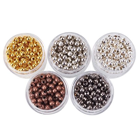 5 Box Iron Round Spacer Beads IFIN-X0001-03-B-1