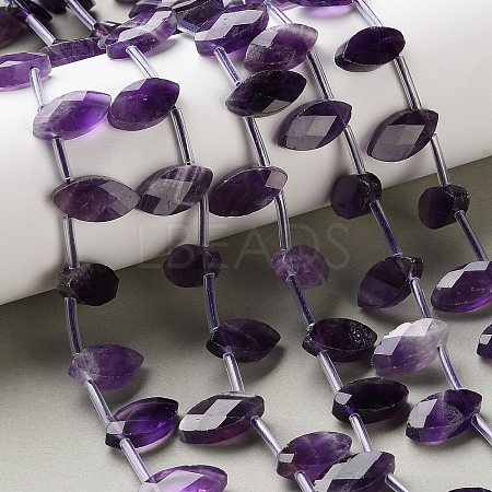 Natural Banded Amethyst Beads Strands G-P607-A09-01-1