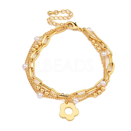 Brass Micro Pave Cubic Zirconia Bracelets for Women BJEW-U008-09G-1