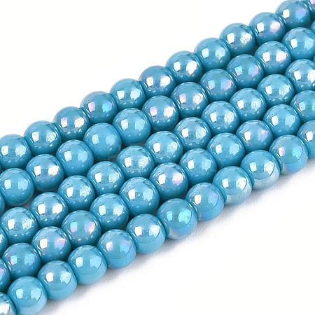 Electroplate Opaque Glass Beads Strands GLAA-T032-P4mm-AB13-A-1
