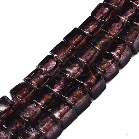 Handmade Silver Foil Lampwork Beads FOIL-N004-01A-10-1