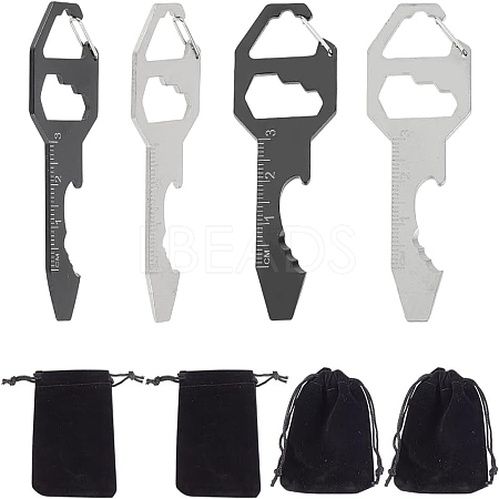 4Pcs 2 Color 3cr13 Stainless Steel Bottle Opener KEYC-AR0001-11-1