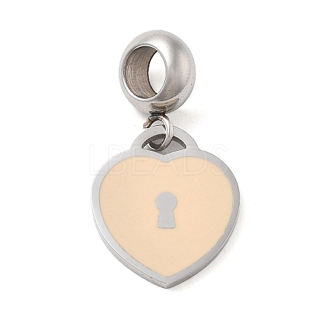 304 Stainless Steel European Dangle Charms OPDL-L013-38E-1