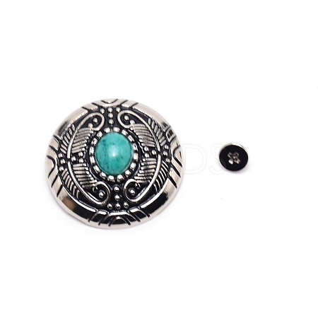 1-Hole Alloy & Cat eye Turquoise Decorative Rivets PALLOY-WH0092-10B-P-1