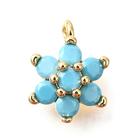 Brass Micro Pave Cubic Zirconia Pendants KK-D356-01B-G-1