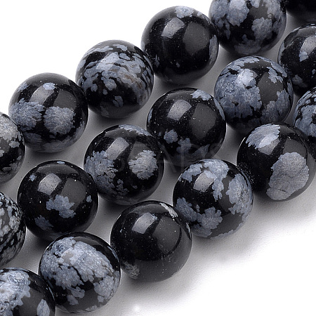 Natural Snowflake Obsidian Beads Strands X-G-S259-20-6mm-1