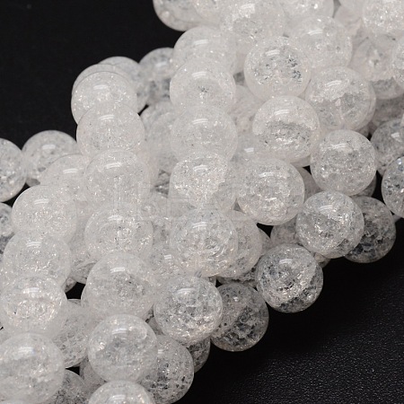 Crackle Glass Round Beads Strands X-CCG-E001-4mm-04-1