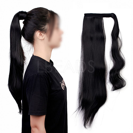 Long Straight Ponytail Hair Extension Magic Paste OHAR-E010-01A-1