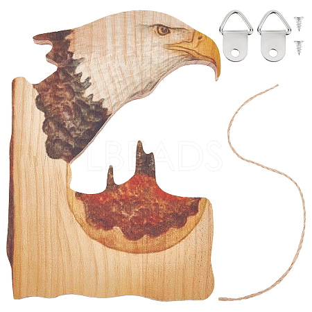 Wood Animal Hanging Ornaments HJEW-WH0053-08C-1