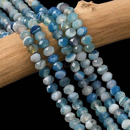 Natural Banded Agate Beads Strands G-D344-A34-06-1