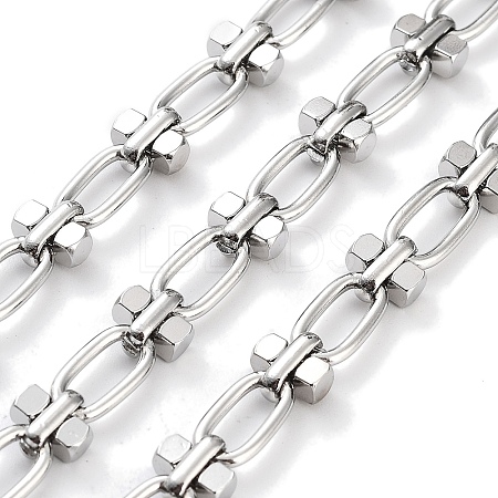 Tarnish Resistant 304 Stainless Steel Oval & Dumbbell Link Chain STAS-B060-02P-1