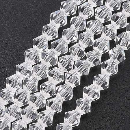 Imitate Austrian Crystal Bicone Glass Beads Strands GLAA-F029-4x4mm-13-1