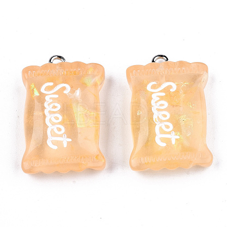 Transparent Resin Pendants X-RESI-S356-54A-03-1