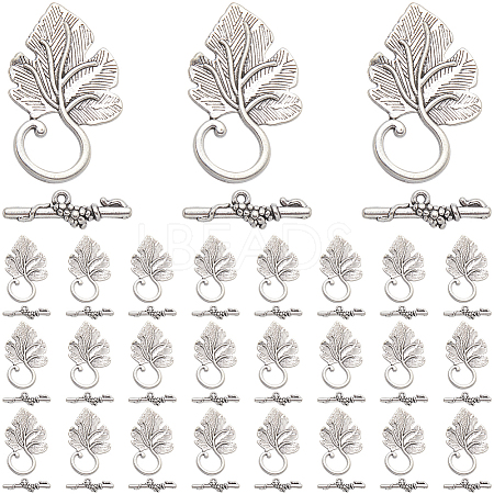 30Pcs  Alloy Toggle Clasps FIND-SP0001-56AS-1