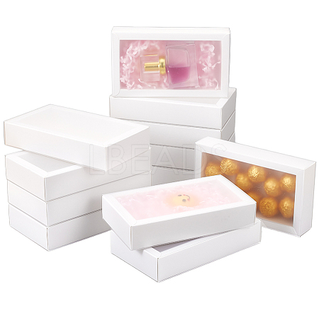Cardboard Drawer Gift Storage Boxes with Clear Cover CON-WH0092-72C-01-1