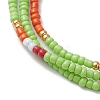 Adjustable Glass Seed Beaded Triple Layer Multi-strand Bracelet BJEW-MZ00048-05-2