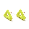Enamel Triangle Stud Earrings EJEW-K093-04G-2