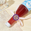 Brass Wax Seal Stamps with Rosewood Handle AJEW-WH0412-0146-5