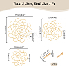3Pcs 201 Stainless Steel Flower Arrangement Insert Lids DIY-UN0005-92G-3