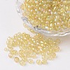 6/0 Transparent Rainbow Colours Round Glass Seed Beads X-SEED-A007-4mm-162-1