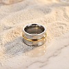 304 Stainless Steel Wide Band Finger Rings WG759FC-01-3