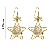 Eco-Friendly Five-Pointed Star Iron Pendants Dangle Earrings EJEW-PH01401-04-7