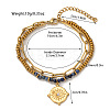 304 Stainless Steel & Natural Sodalite Beaded Double Layer Bracelets FS-WG81BCE-05-1