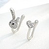 Rabbit Heart Brass Micro Pave Clear Cubic Zirconia Clip on Nose Rings FS-WGAE293-03-1
