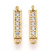 Brass Micro Pave Clear Cubic Zirconia Connector Charms KK-N261-79G-1