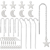 BENECREAT Moon & Star Dangle Earrings DIY Making Kit DIY-BC0004-50-1