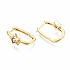 Brass Micro Pave Clear Cubic Zirconia Huggie Hoop Earring EJEW-T046-17G-NF-4