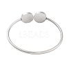 Tarnish Resistant 304 Stainless Steel Blank Bangle Bases with Flat Round Tray STAS-G337-01P-3