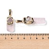 Natural Rose Quartz Big Pendants G-B066-01G-03-3