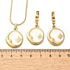304 Stainless Steel Enamel & Rhinestone Pendant Necklaces & Hoop Earring Set for Women SJEW-C007-02G-02-5