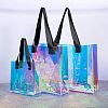 3Pcs 3 Style Rectangle Transparent Laser Plastic Hand Bags ABAG-SZC0007-09-4