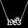 Crown Birth Year 201 Stainless Steel Pendant Necklaces for Women FS-WG4E8F2-44-1