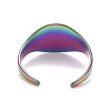 Ion Plating(IP) Rainbow Color 304 Stainless Steel Oval Chunky Open Cuff Ring for Women RJEW-C025-14M-3