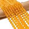 Orange Glass Bicone Beads Strands X-GLAA-S026-6mm-12-3