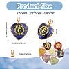7Pcs 7 Styles Chakra Natural Tiger Eye & Sodalite & Red Jasper & Quartz Crystal & Green Aventurine & Amethyst & Red Aventurine Copper Wire Wrapped Heart Pendants with Golden Tone Metal Slices PALLOY-FH00093-2