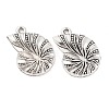 Tibetan Style Alloy Conch Shell Pendants TIBEP-Q043-224-RS-1