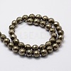 Faceted Round Natural Pyrite Bead Strands G-L437-37-10mm-2