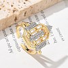 Brass Micro Pave Clear Cubic Zirconia Cuff Finger Rings for Women RJEW-U033-01GP-1