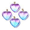 Two Tone Spray Painted Glass Pendants X-GLAA-N035-016-C02-1
