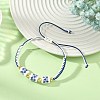Adjustable Handmade Chinoiserie Floral Printed Porcelain Column Beads & Brass Braided Bead Bracelets for Women BJEW-JB14210-2